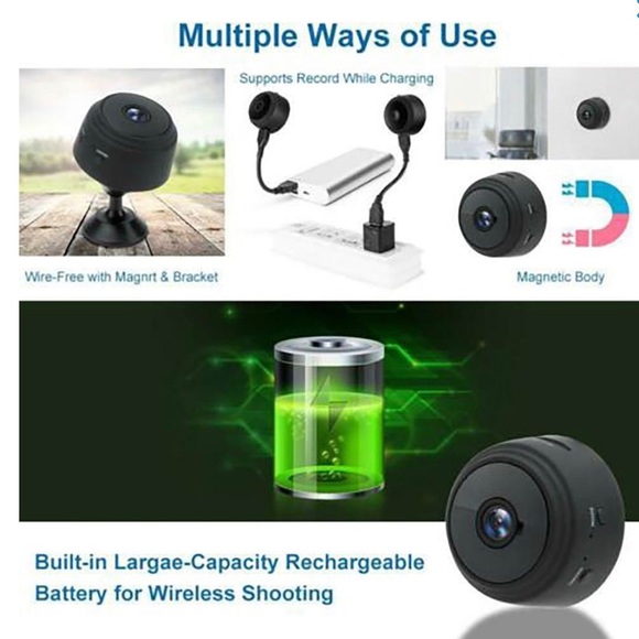 Mini CCTV Camera WiFi Cam, 1080p HD Version Voice Video Wireless Recorder - Picture 3 of 8